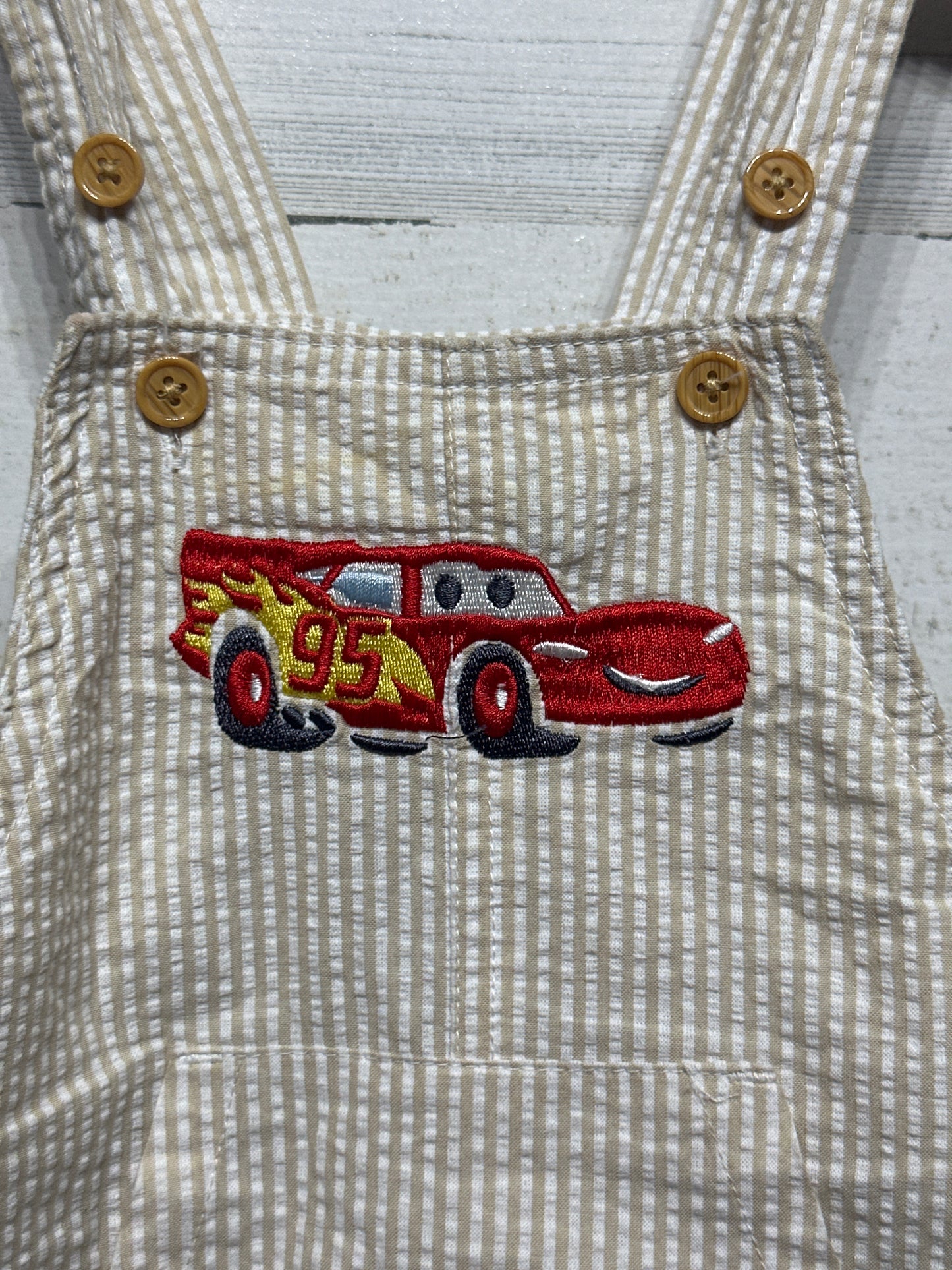 Lightning McQueen Boys 12m Cars Disney Romper Play Condition*