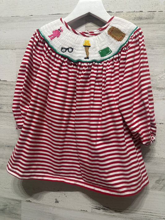 Girls Size 4t Sweet Southern Smock A Christmas Story Smocked Dress - Good Used Condition*