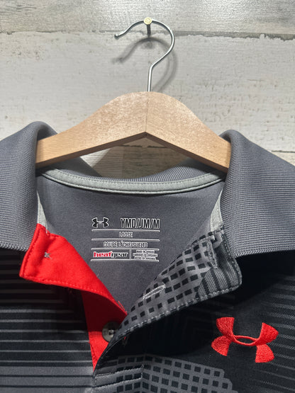 Boys Size Youth Medium Loose Under Armour Heatgear Polo Shirt - Very Good Used Condition