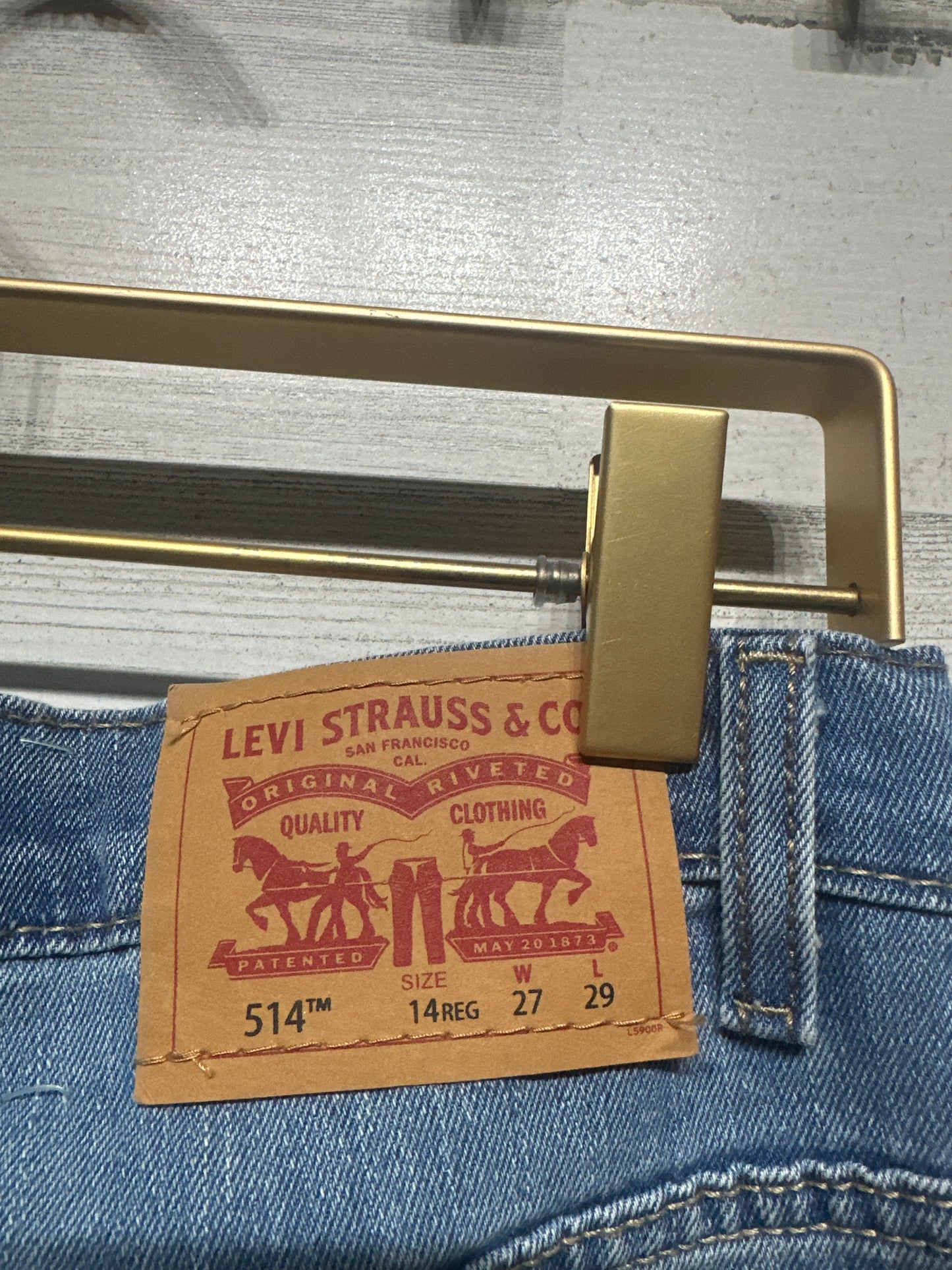 Size 14 Regular Boys 27x29 Levi's Performance 514 Straight Jeans - Very Good Used Condition