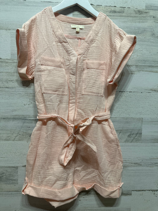 Girls Preowned Size Medium Chelsea and Violet Peach Romper - Very Good Used Condition