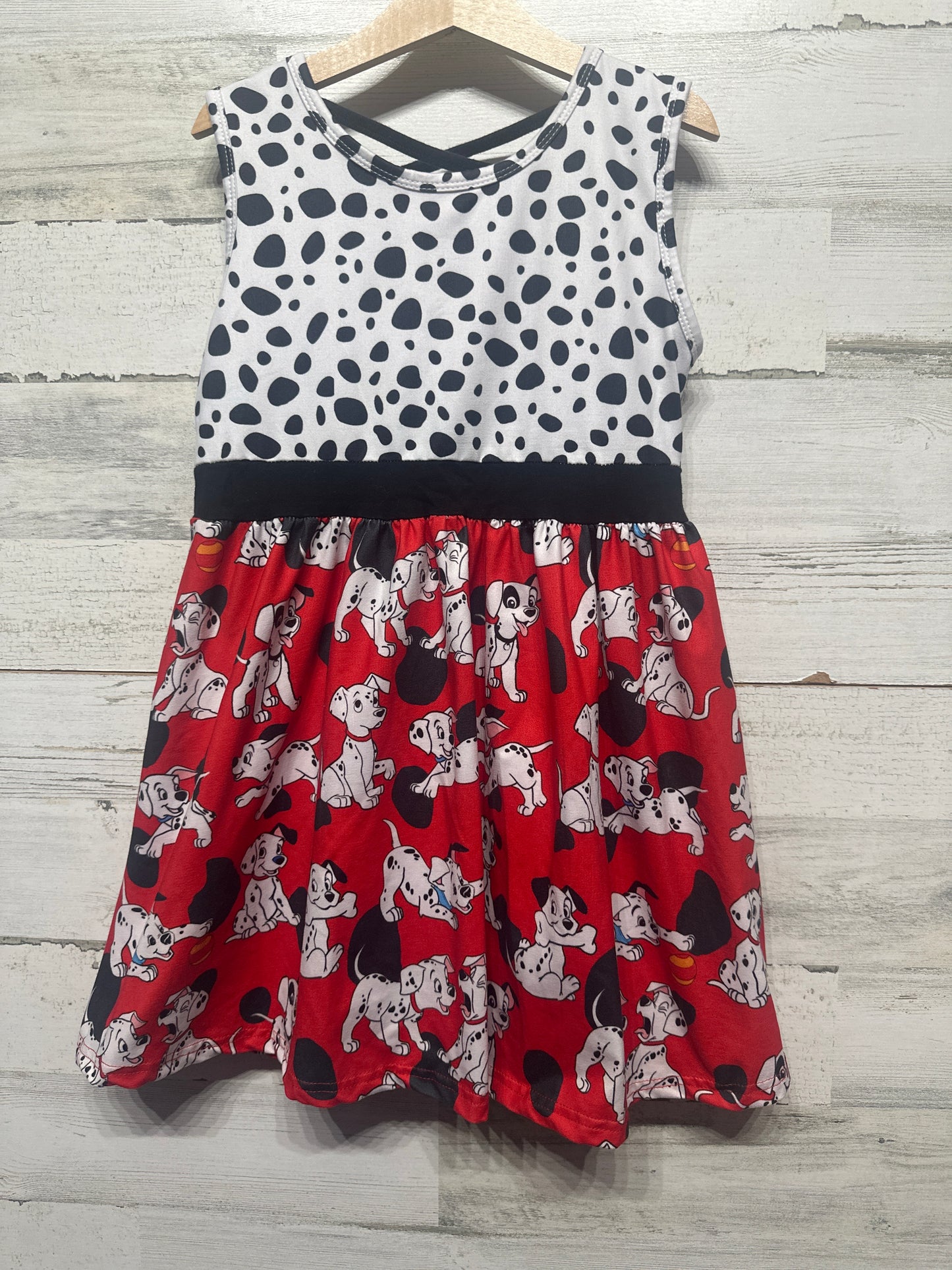 Girls Size 7-8 Cotton Cuties 101 Dalmatians Dress - Very Good Used Condition