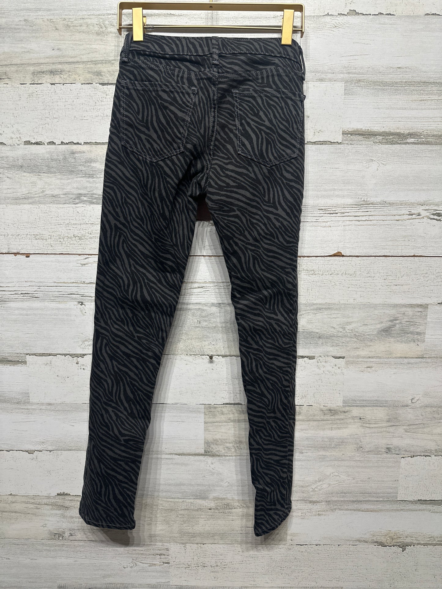 Girls Size 12 Slim Gap Super Skinny Zebra Stripe Jeans With Adjustable Waist - Very Good Used Condition