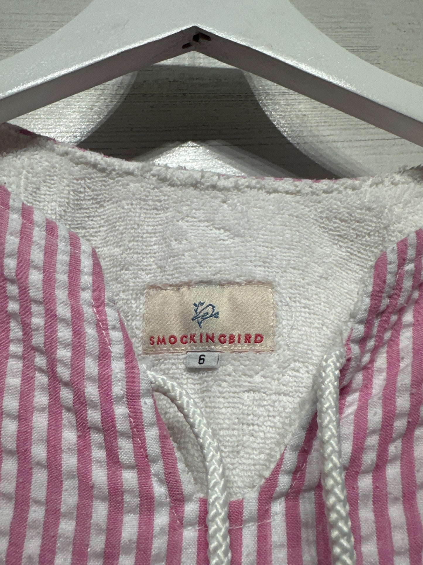 Size 6 Smockingbird Terry Lined Seersucker Poncho - Good Used Condition*