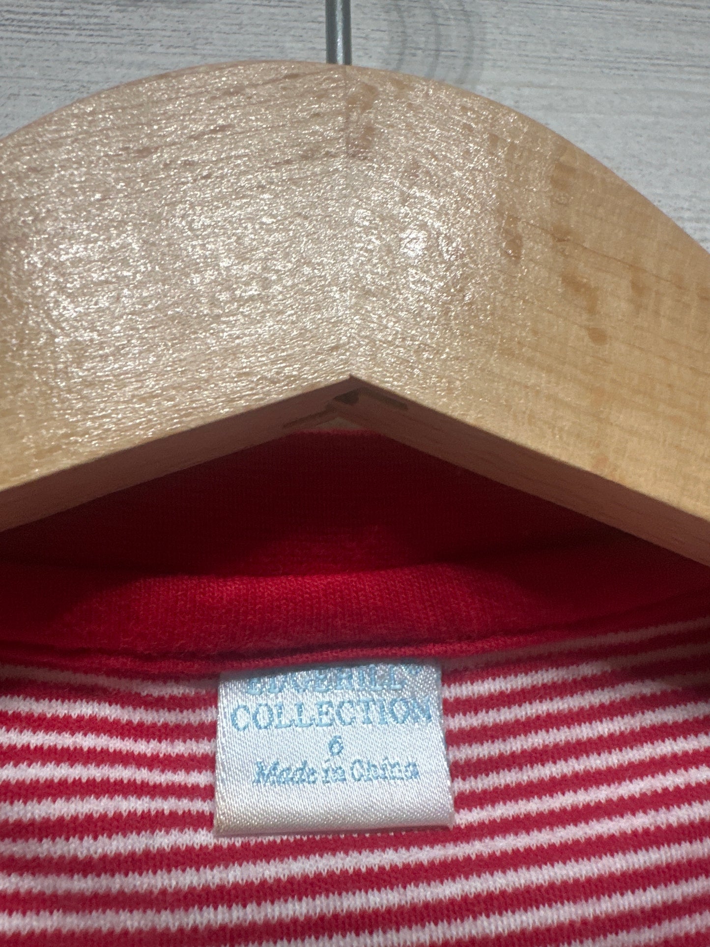 Size 6 Edgehill Red Striped Soft Cotton Shirt - Very Good Used Condition