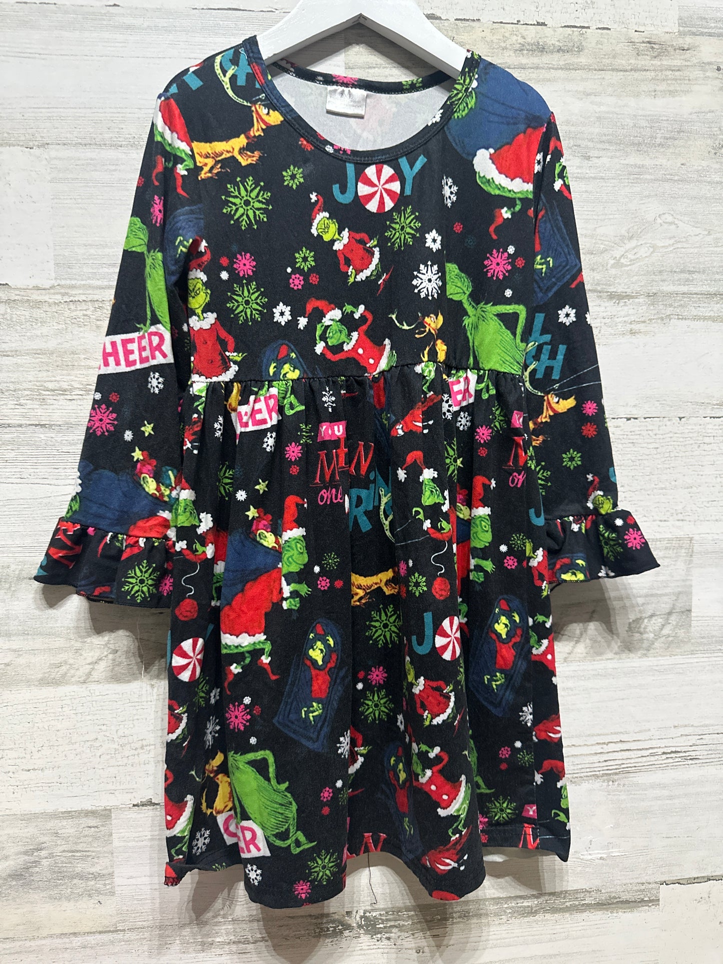 Girls Preowned Size 6-7 Grinch Dress - Good Used Condition