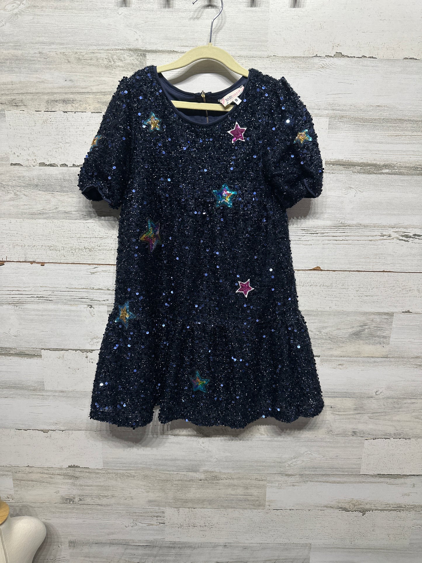 Girls Size 8 Baby Sara Sequin Star Dress- Very good used condition
