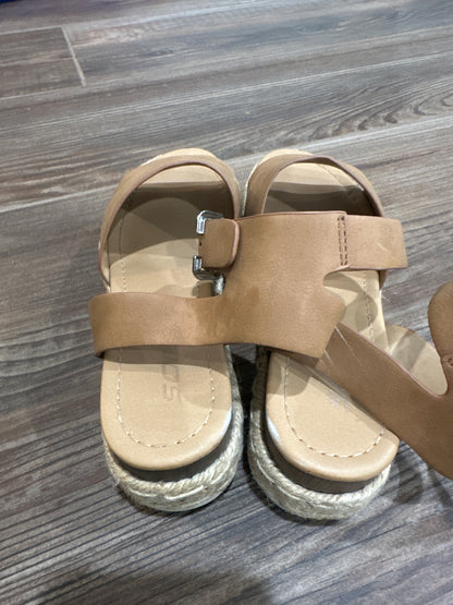 Women’s Size 6.5 Soda Brown Platform Espadrilles Wedge Shoes - Good Used Condition