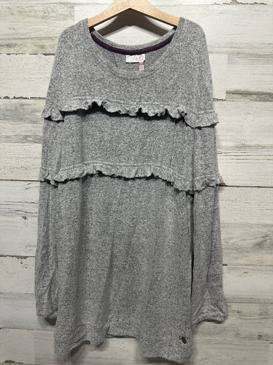 Girls Preowned Size 16 Matilda Jane 435 Soft Grey Long Sleeve Tunic - Good Used Condition