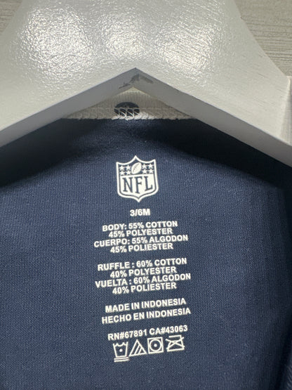 Size 3-6m NFL Little Chicago Bears Sweetheart Ruffle Bodysuit - Very Good Used Condition