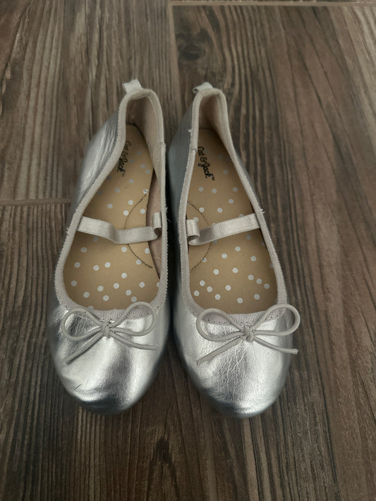 Girls Size 12 (Little Kid) Cat and Jack Silver Flats - Play Condition