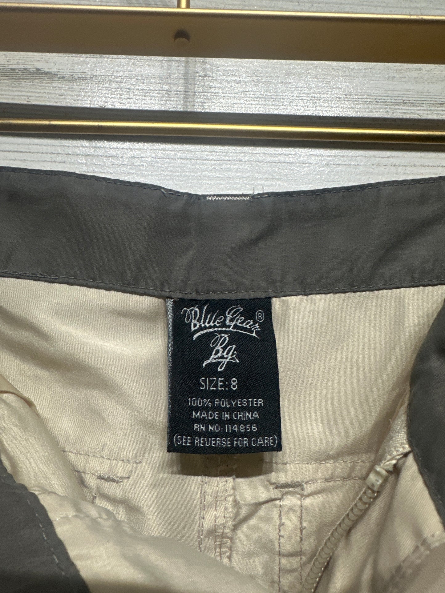 Boys Size 8 Blue Gear Drifit Khaki Cargo Shorts - Good Used Condition
