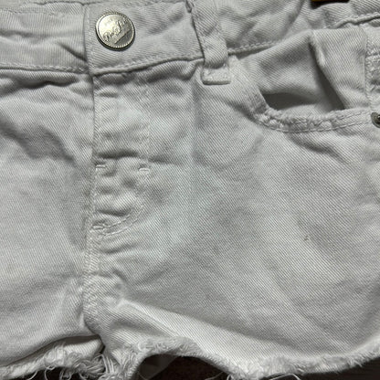 Girls Size 18-24m Zara White Distressed Denim Shorts - Play Condition