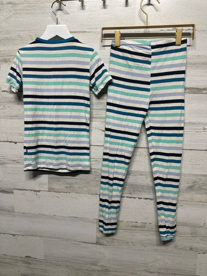 Boys Size 8 Kickee Pants Bamboo Striped Fitted Pajama Set  - Good Used Condition