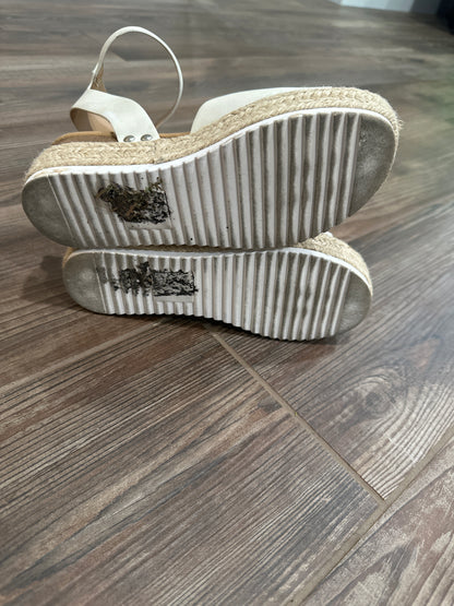Women’s Size 6.5 Soda Off White Platform Espadrilles Wedge Shoes - Good Used Condition