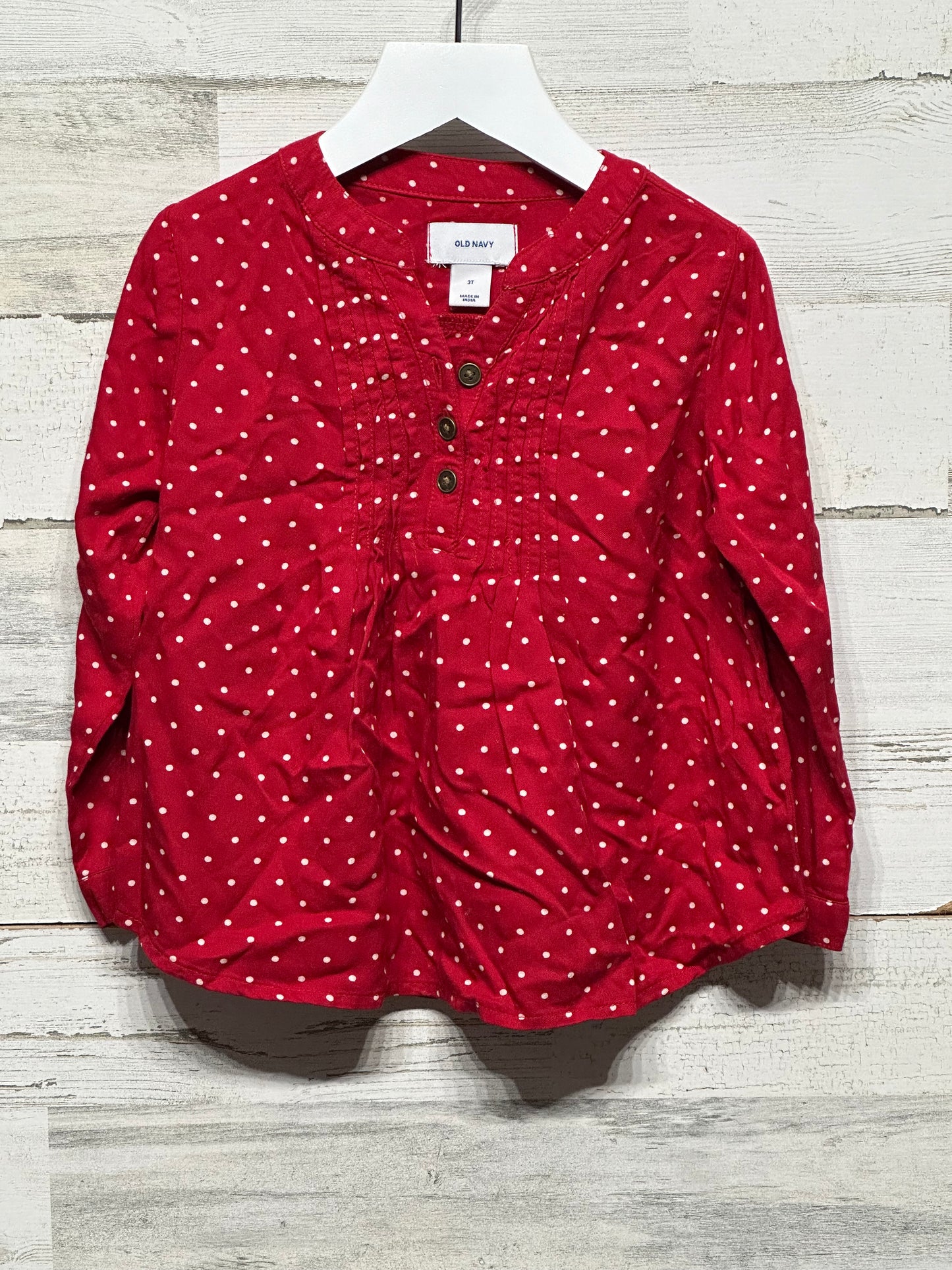Girls Size 3t Old Navy Red Polka Dot Tunic - Good Used Condition