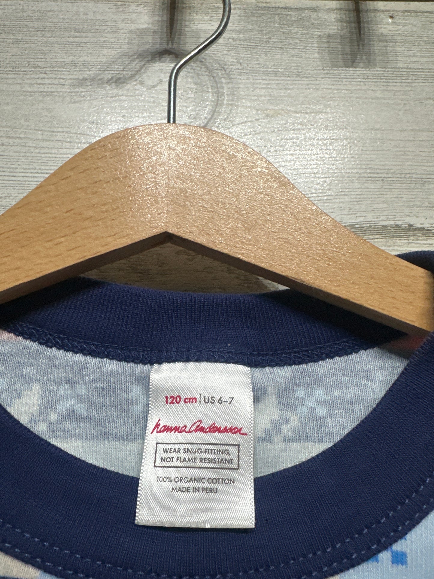 Hanna Andersson Organic Cotton Pajama Set - Size 6-7 (120cm) - Very Good Used Condition