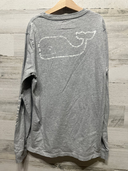 Boys Size Large (16) Vineyard Vines Grey Long Sleeve Shirt - Very Good Used Condition