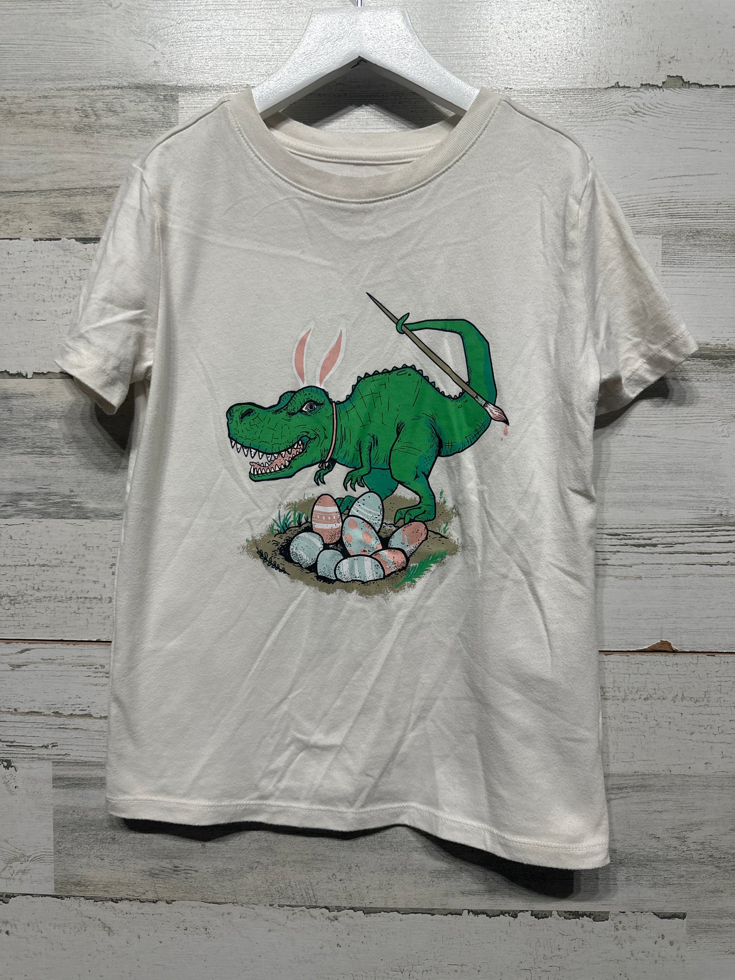 Boys Preowned Size 6-7 (Small) Cat and Jack Easter Dino T-Shirt - Good Used Condition