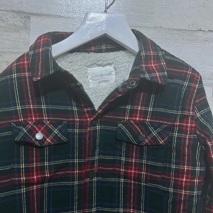 Boys Size 6/7 Scene and Heard plaid sherpa lined jacket - good used condition