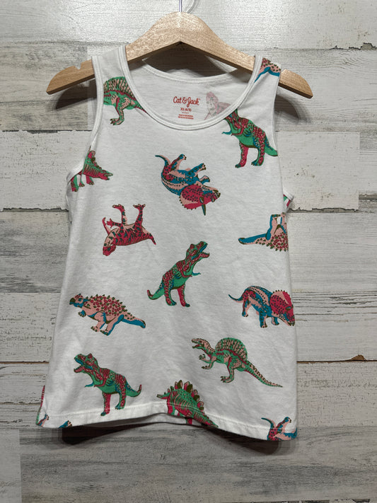 Boys Size XS 4-5 Cat &Jack Dino Sleeveless Tee - Very Good Used Condition