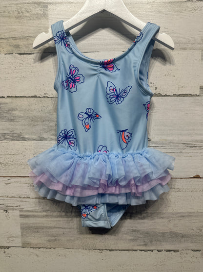 Girls Size 4t Cat and Jack Butterfly Skirted Swimsuit - Play Condition**