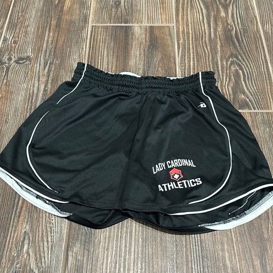 Women’s Size Small badger sports lady cardinal athletics black and white shorts - good used condition