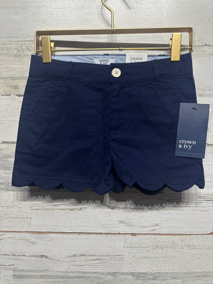 Size 8 Crown and Ivy Kids Navy Scalloped Adjustable Waist Shorts - New With Tags