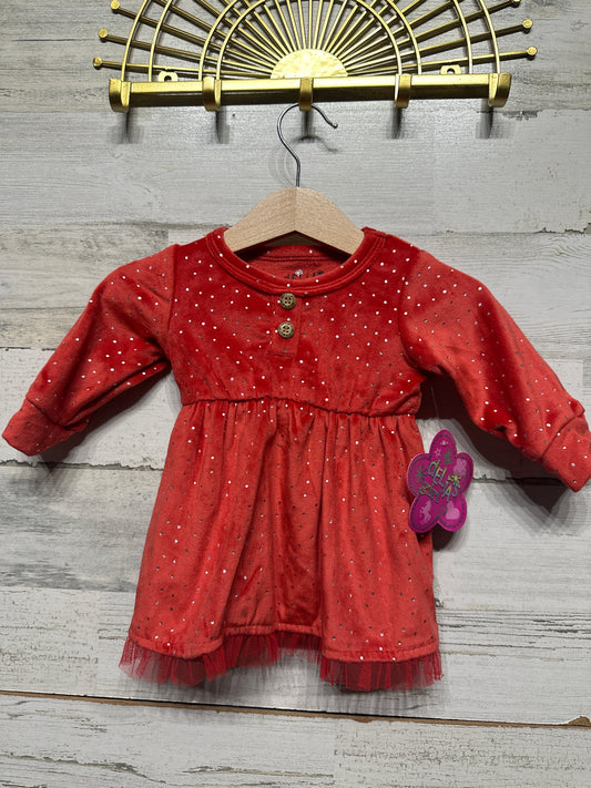 Delia's Girl Red Polka Dot Long Sleeve Dress - Girls Size 0-3m - New With Tags