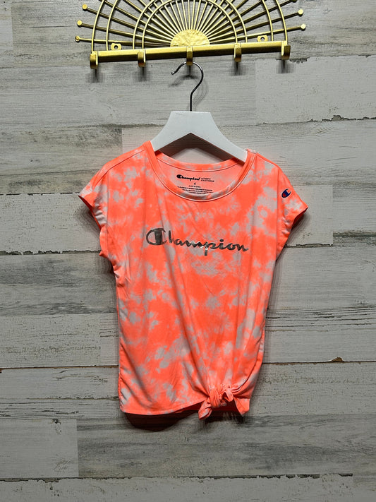 Girls Size 4 Champion Coral Tie Dye Shirt - Good Used Condition