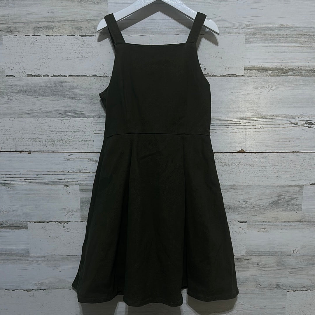 Girls Size Medium (fits like 8) Copper Key olive green dress - good used condition