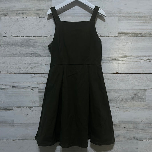 Girls Size Medium (fits like 8) Copper Key olive green dress - good used condition