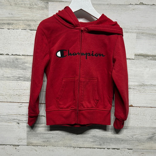 Boys Size 5 Champion Red Hooded Jacket - Good Used Condition
