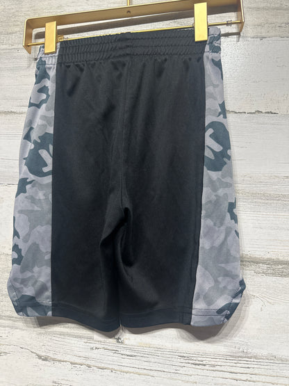 Boys Preowned Size 5-6 Champion Black and Grey Camo Active Shorts - Good Used Condition