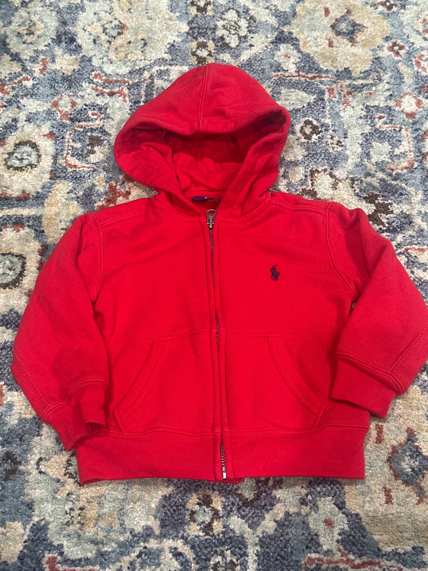 Polo Ralph Lauren Boys 2 / 2T Red Full Zip Hooded Jacket VGUC*