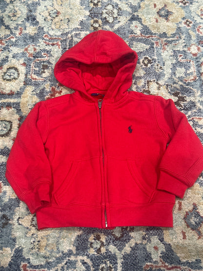 Polo Ralph Lauren Boys 2 / 2T Red Full Zip Hooded Jacket VGUC*