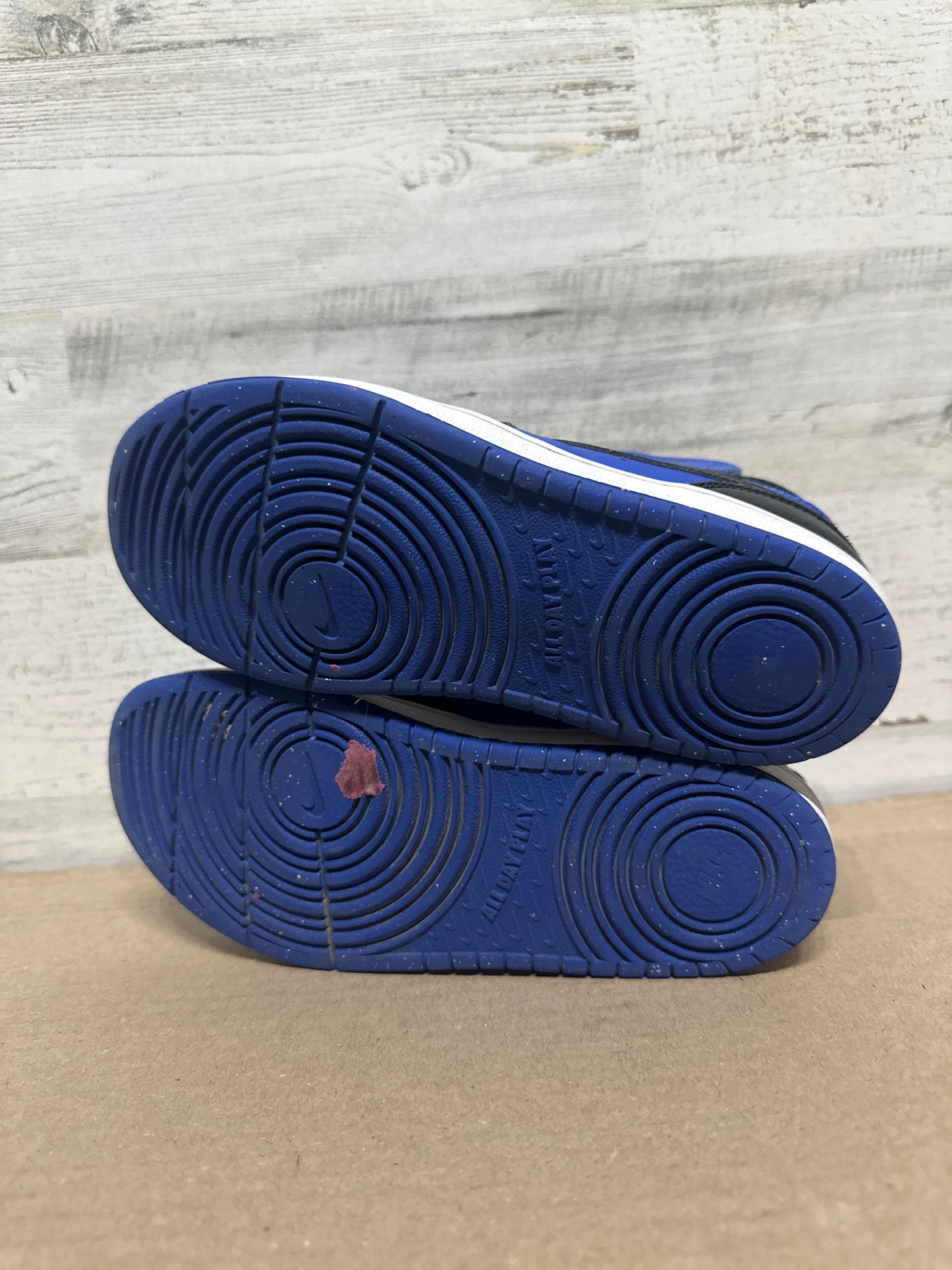 Size 3 (Youth) Nike Court Borough Mid Blue and Black Shoes - Good Used Condition*