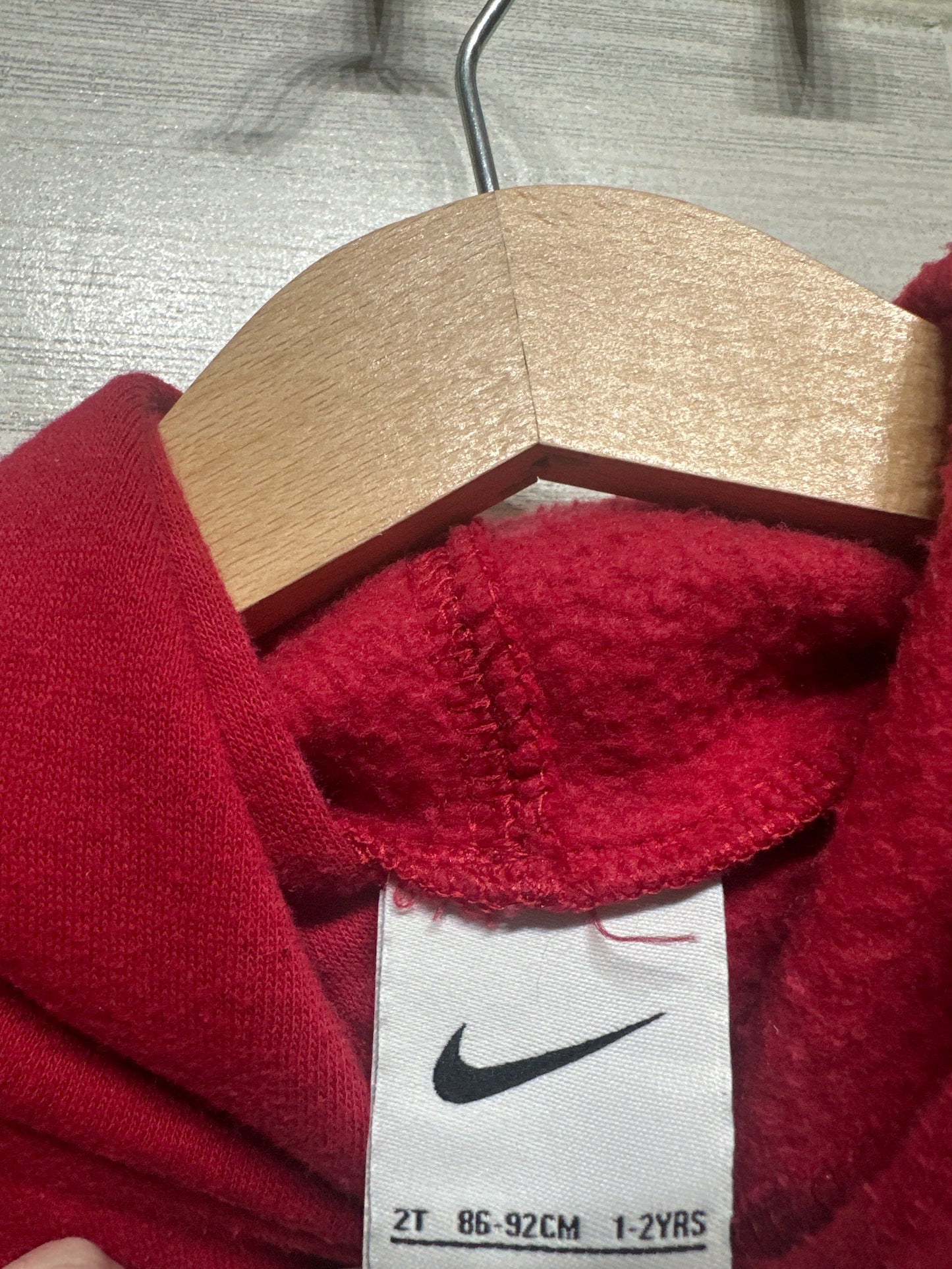Boys Size 2t (Fits 1-2 Years) Nike Red Hoodie - Very Good Used Condition