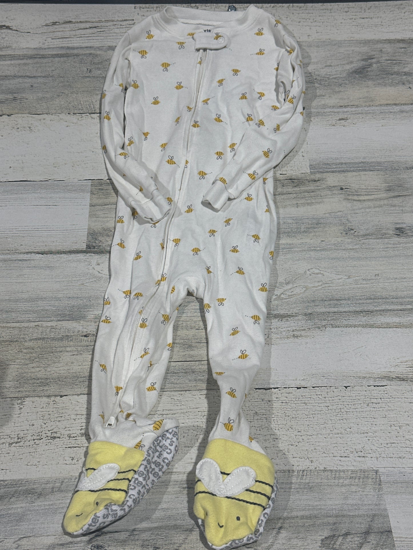 Carter's Bedtime Footed Sleeper - Bees - Size 24m - Very Good Used Condition