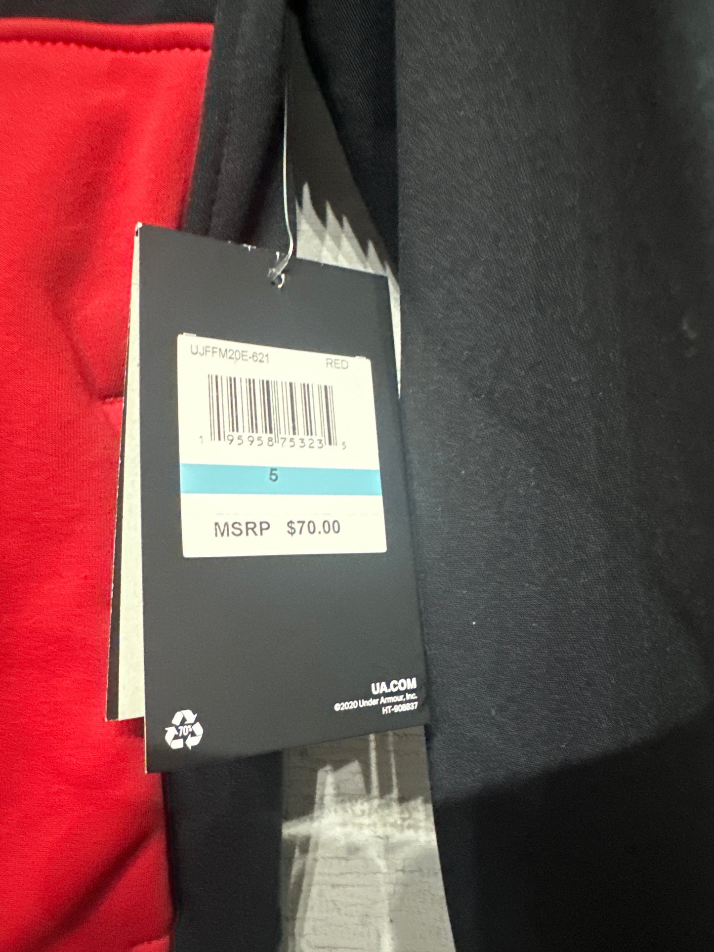 Under Armour Storm Water Repellant Jacket Boys Size 5 Red Black NWT