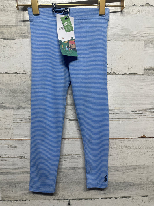 Size 3 (98cm) Joules Blue Stripe Ribbed Leggings - New With Tags