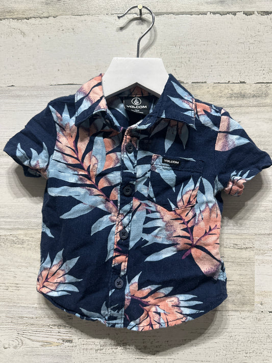 Boys Size 12m Volcom Hawaiian Button Up Shirt - Very Good Used Condition
