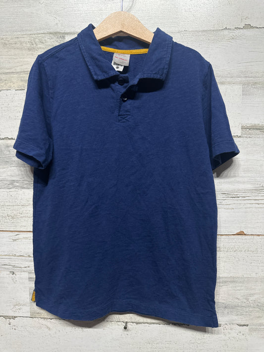 Hanna Andersson Navy Blue Cotton Polo Shirt - Boys Size 8- Very Good Used Condition