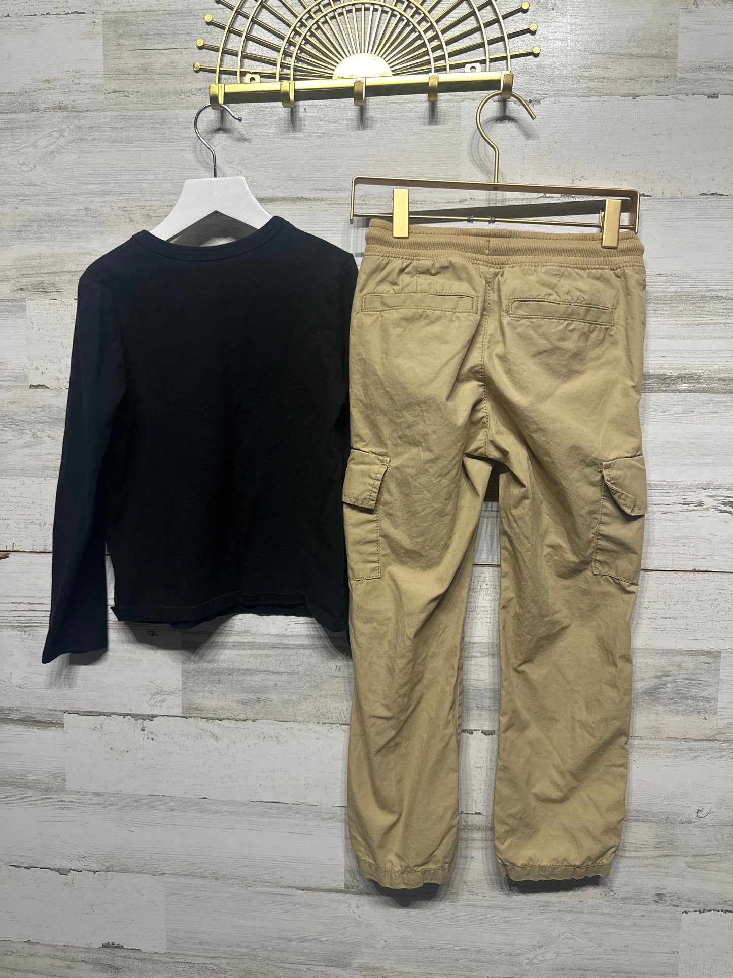 Boys Size Small (6-7) Gap Khaki Cargo Pull On Pants and Nasa Long Sleeve Shirt  - Very Good Used Condition