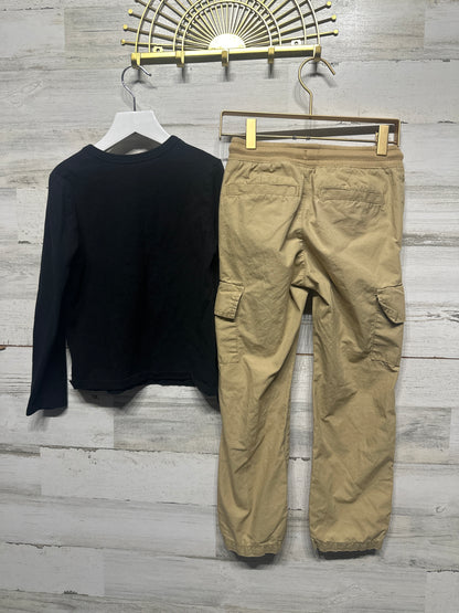Boys Size Small (6-7) Gap Khaki Cargo Pull On Pants and Nasa Long Sleeve Shirt  - Very Good Used Condition