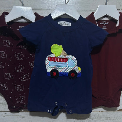 Boys Size 3-6m short sleeve lot (3 pieces) - good used condition