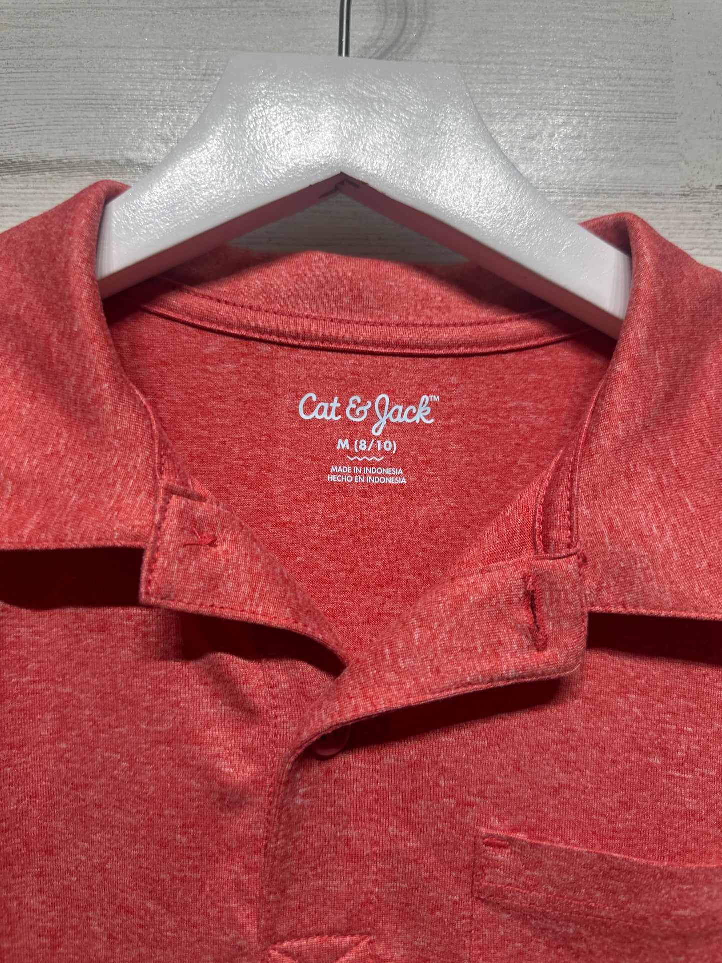 Boys Size 8-10 Medium Cat and Jack Drifit Red Polo Shirt -  Very Good Used Condition