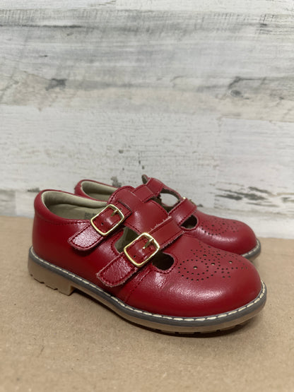 Size 10 Toddler L'Amour Girls Double T-Strap Buckled Leather Medallion Mary Jane - Very Good Used Condition