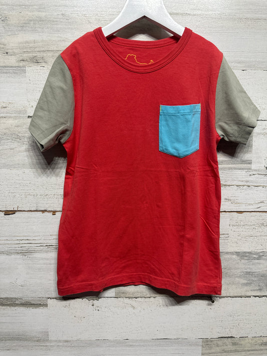 Mini Boden Color Block Pocket T-Shirt - Boys Size 7-8 - Very Good Used Condition