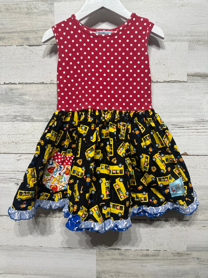 Girls Size 3 Sweet Petunia School Bus Dress - Good Used Condition